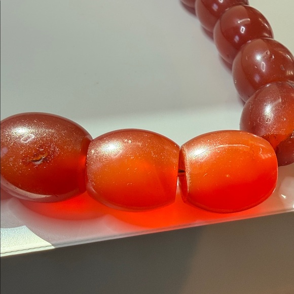 Stunning graduated Red carnelian Beaded continuous strand vintage Necklace - Picture 14 of 17